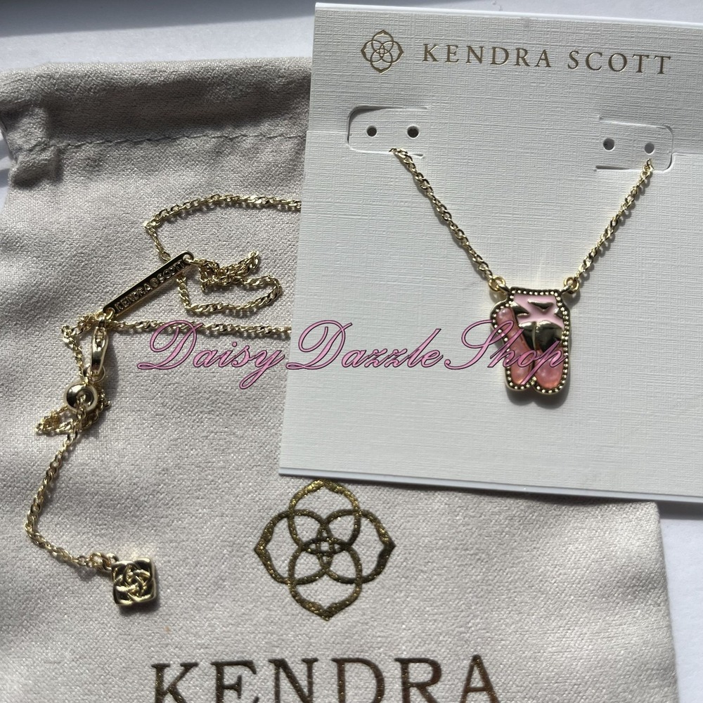 🩰🎀Kendra Scott Ballet Gold Pendant Necklace In Blush Mother of Pearl New✨ - Picture 5 of 6